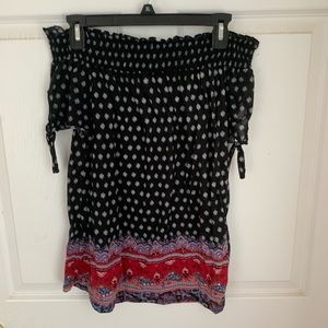 Patterned Off The Shoulder Top